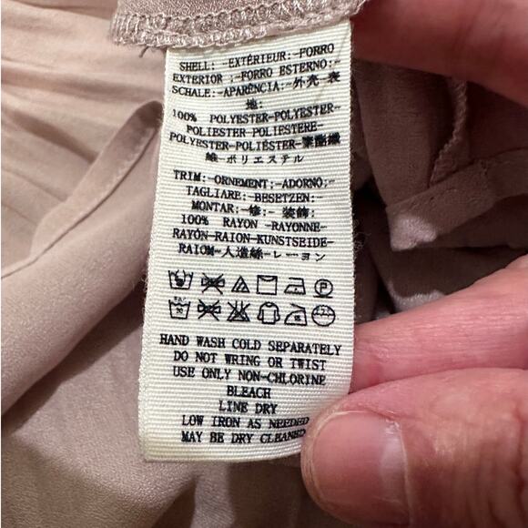 Free People Dusty Pink Cropped Embellished Macrame Boho-Chic Blouse Medium - Picture 4 of 9